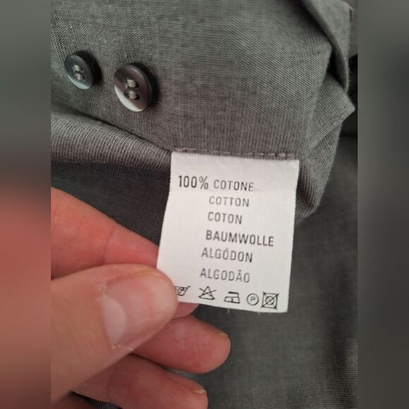 Missoni cotton button shirt charcoal gray long sleeves Size 16.5 42 - Picture 6 of 9